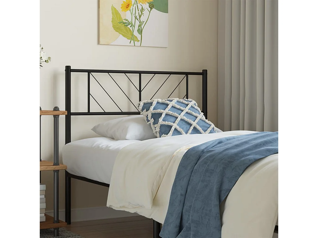 Cabeceira de cama 90 cm metal preto