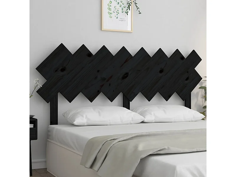 Tête de lit Noir 159,5x3x80,5 cm Bois massif de pin