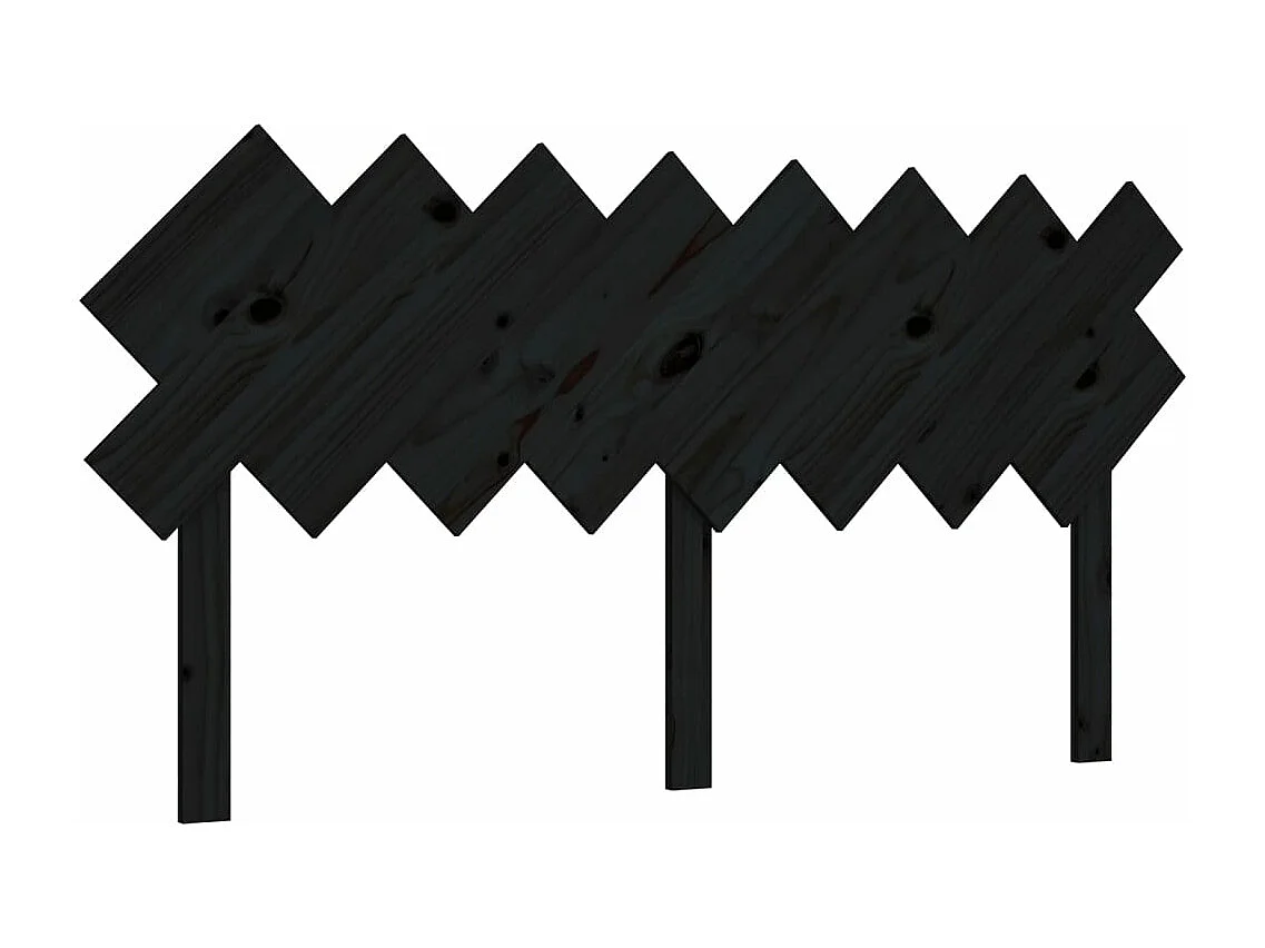 Tête de lit Noir 159,5x3x80,5 cm Bois massif de pin