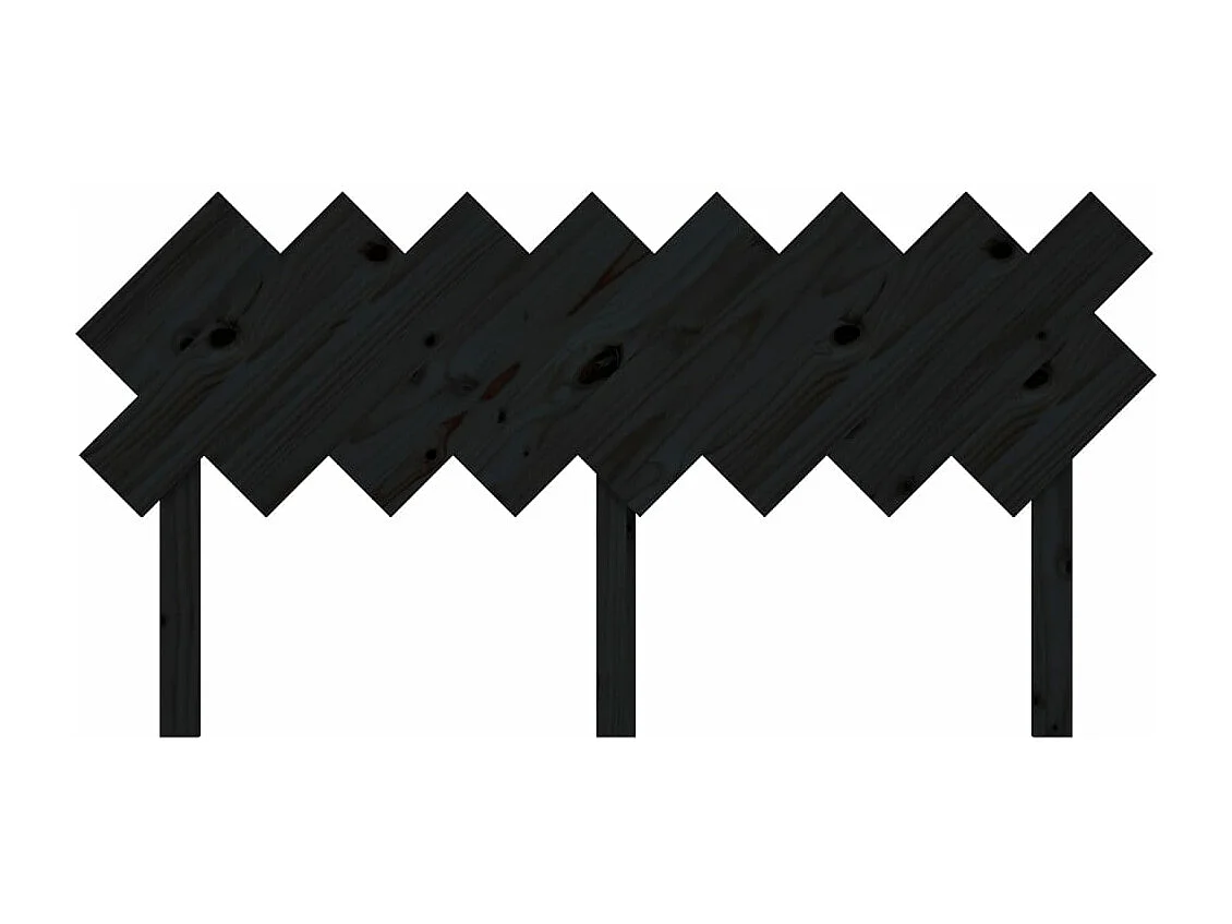 Tête de lit Noir 159,5x3x80,5 cm Bois massif de pin