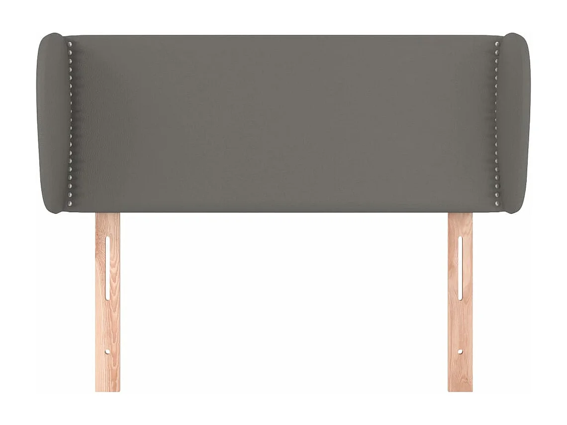 Cabecero de cuero sintético gris 103x23x78/88 cm