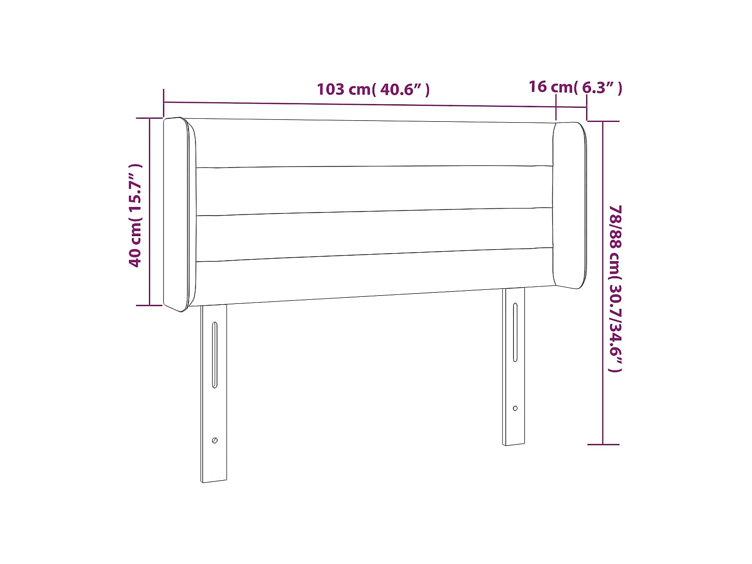 Cabeceira de cama c/ luzes LED tecido 103x16x78/88 cm castanho
