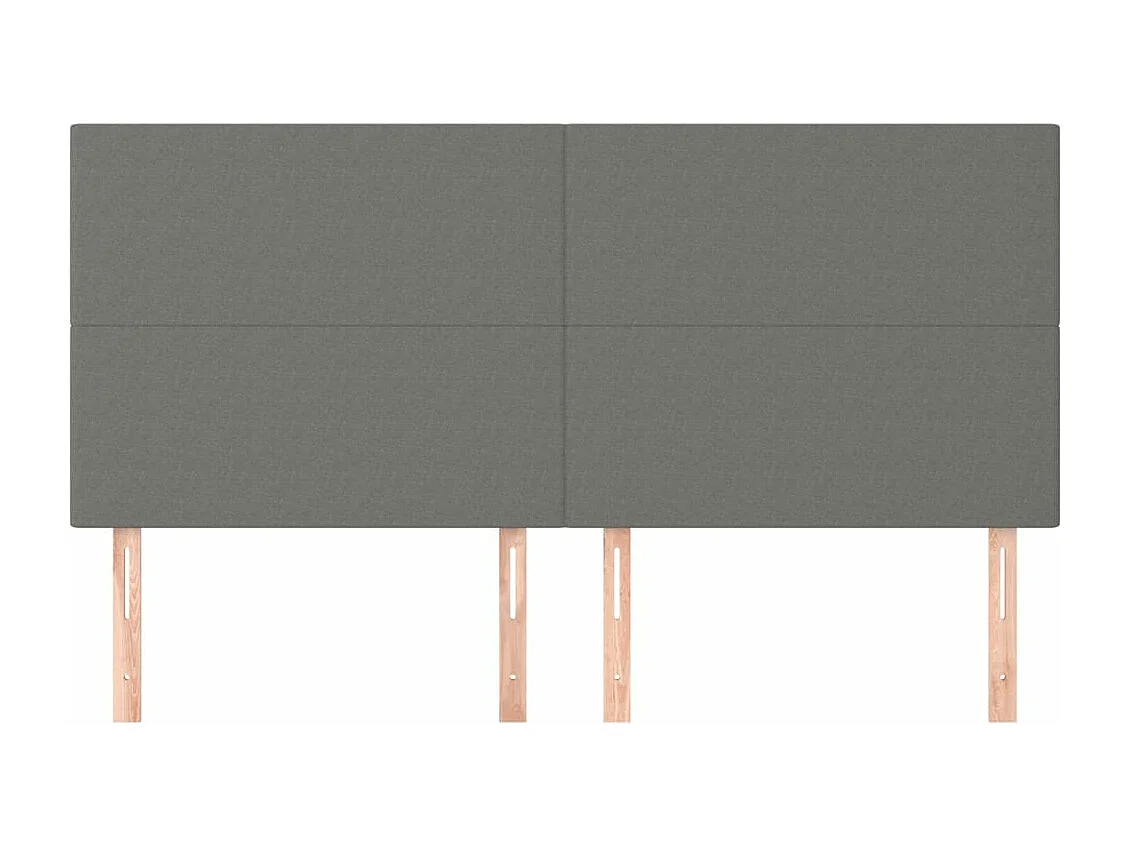 Cabeceira de cama 4 peças tecido 100x5x78/88 cm cinzento-escuro