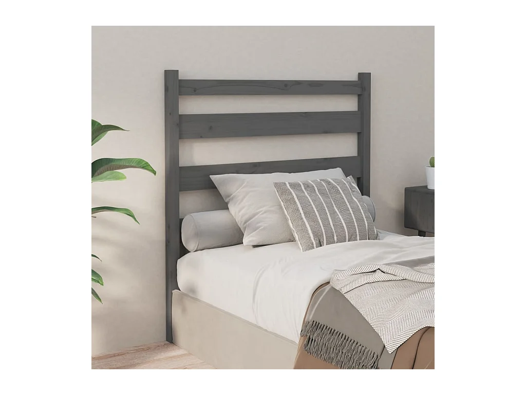 Tête de lit Gris 96x4x100 cm Bois massif de pin