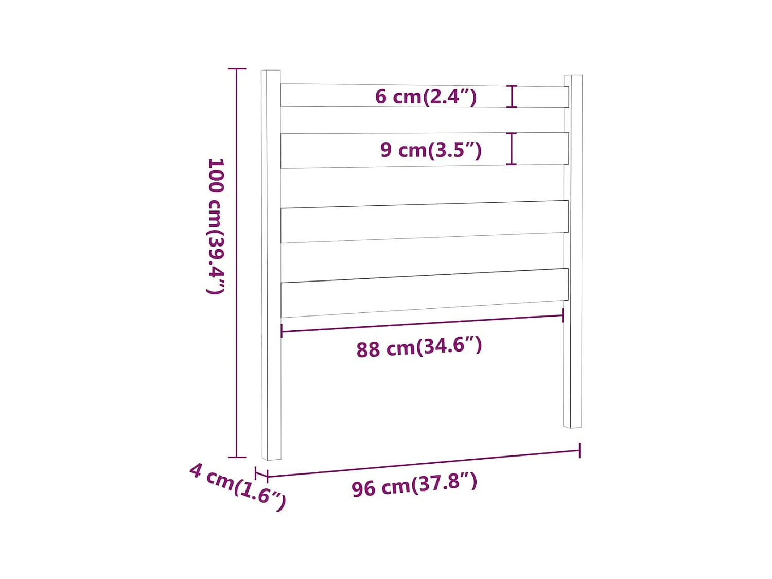 Cabecero de cama madera maciza de pino gris 96x4x100 cm