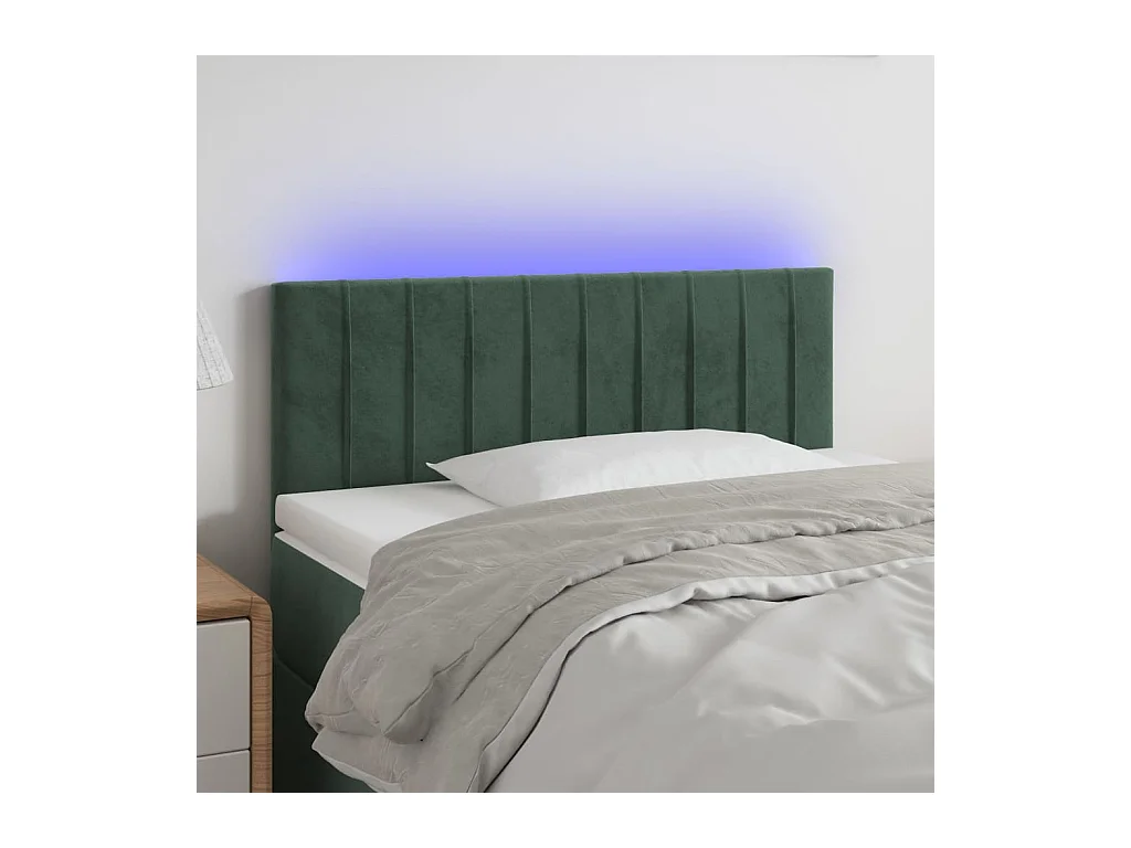 Tête de lit à LED Vert foncé 80x5x78/88 cm Velours