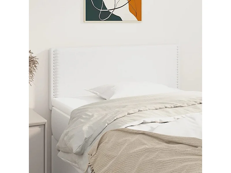 Cabeceira de cama couro artificial 80x5x78/88 cm branco