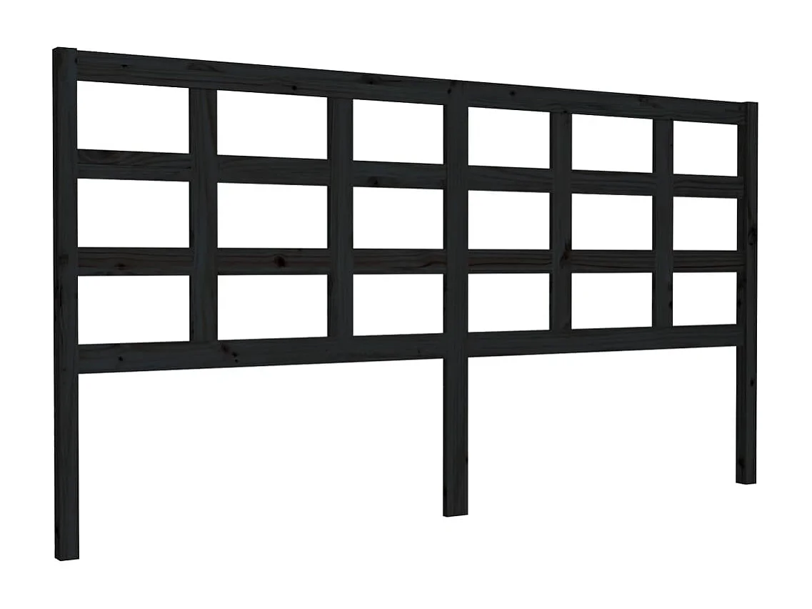 Cabeceira de cama 185,5x4x100 cm pinho maciço preto