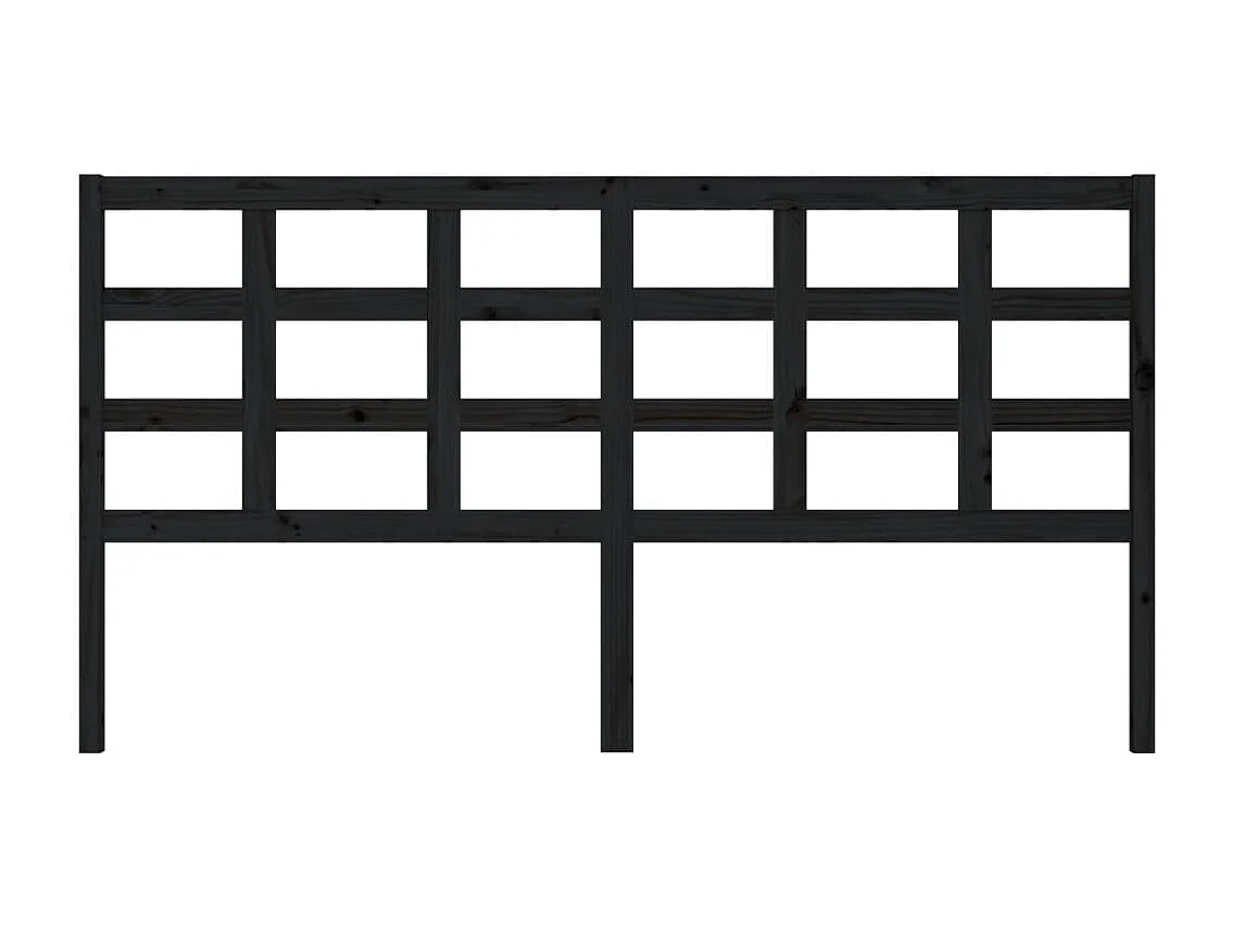 Cabeceira de cama 185,5x4x100 cm pinho maciço preto