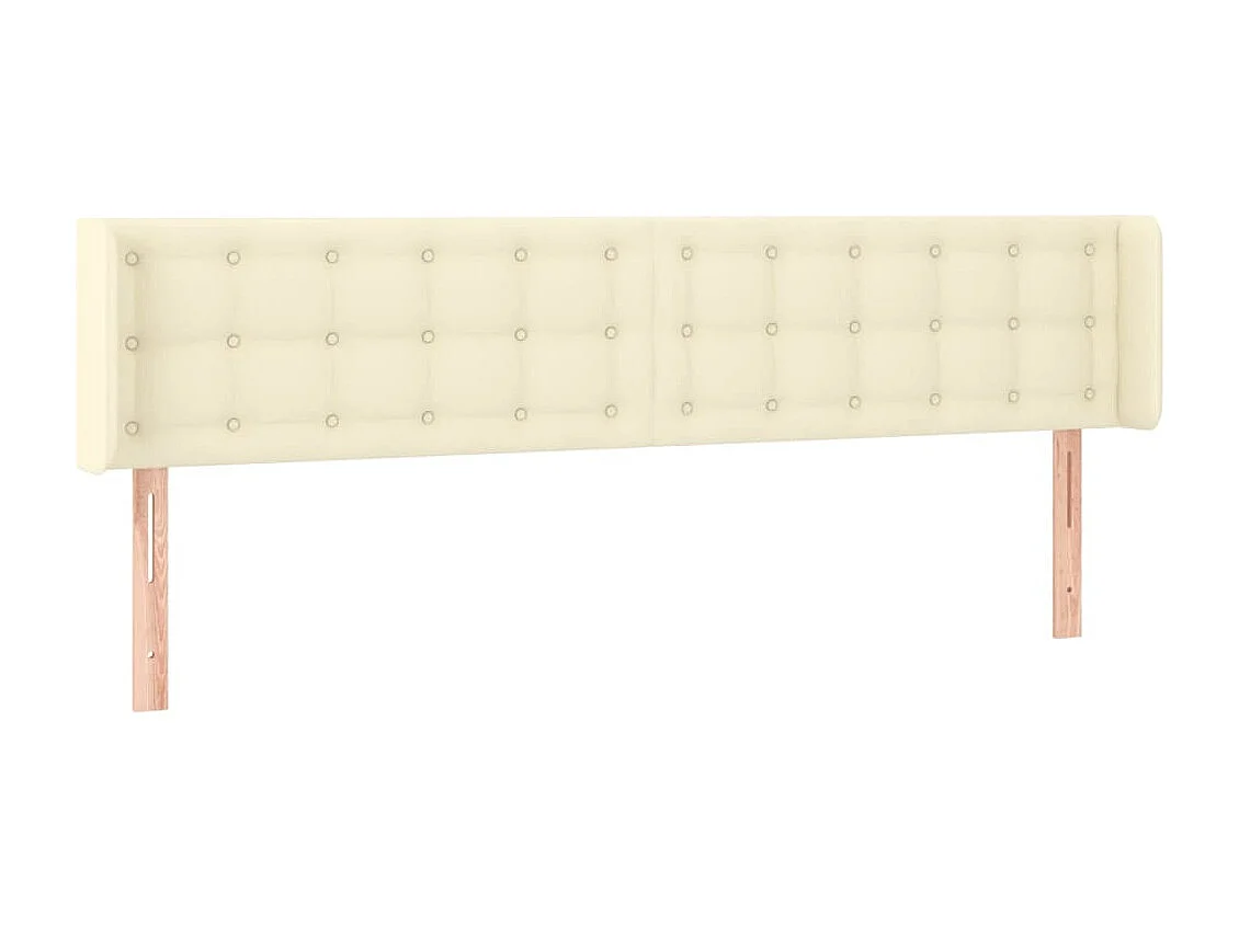 Tête de lit avec oreilles Crème 183x16x78/88 cm Similicuir