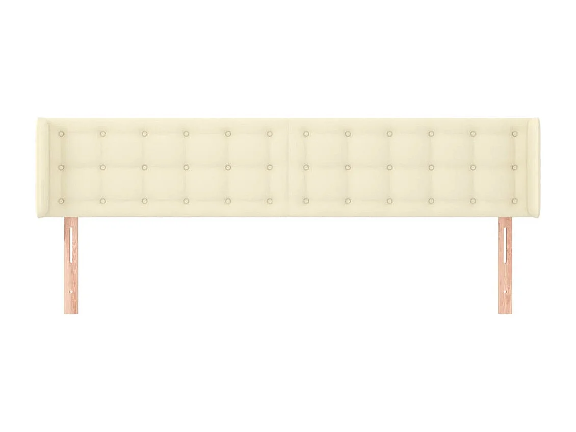 Tête de lit avec oreilles Crème 183x16x78/88 cm Similicuir