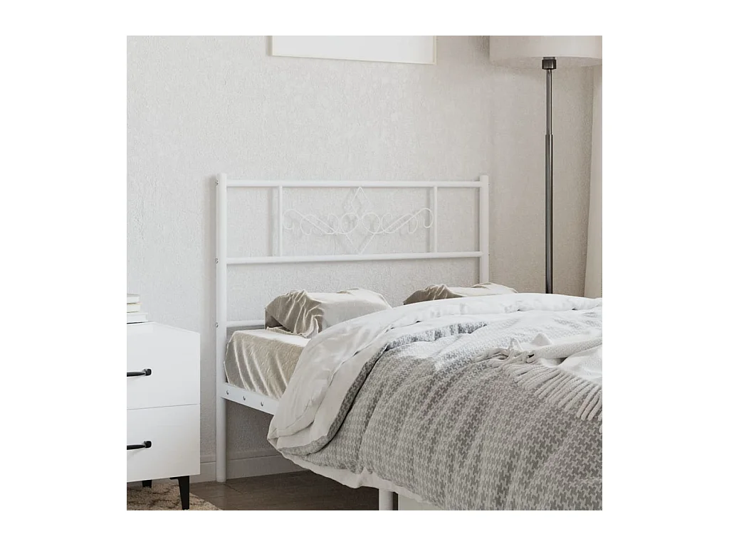 Tête de lit métal blanc 100 cm