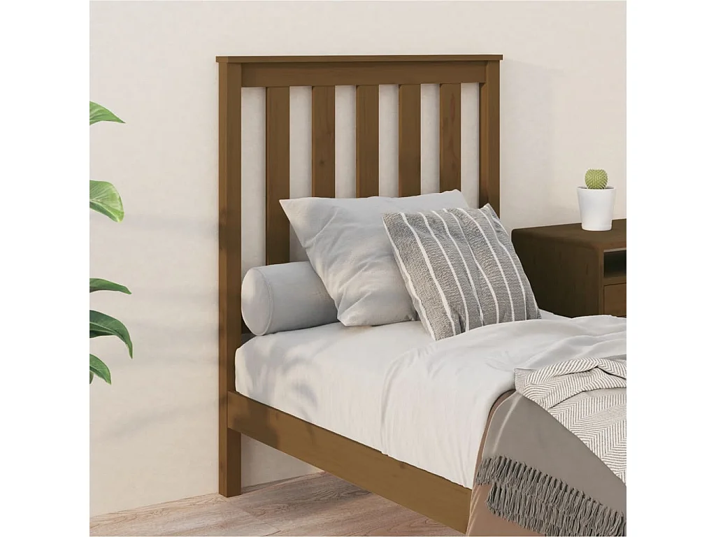 Cabeceira de cama 81x6x101 cm pinho maciço castanho mel