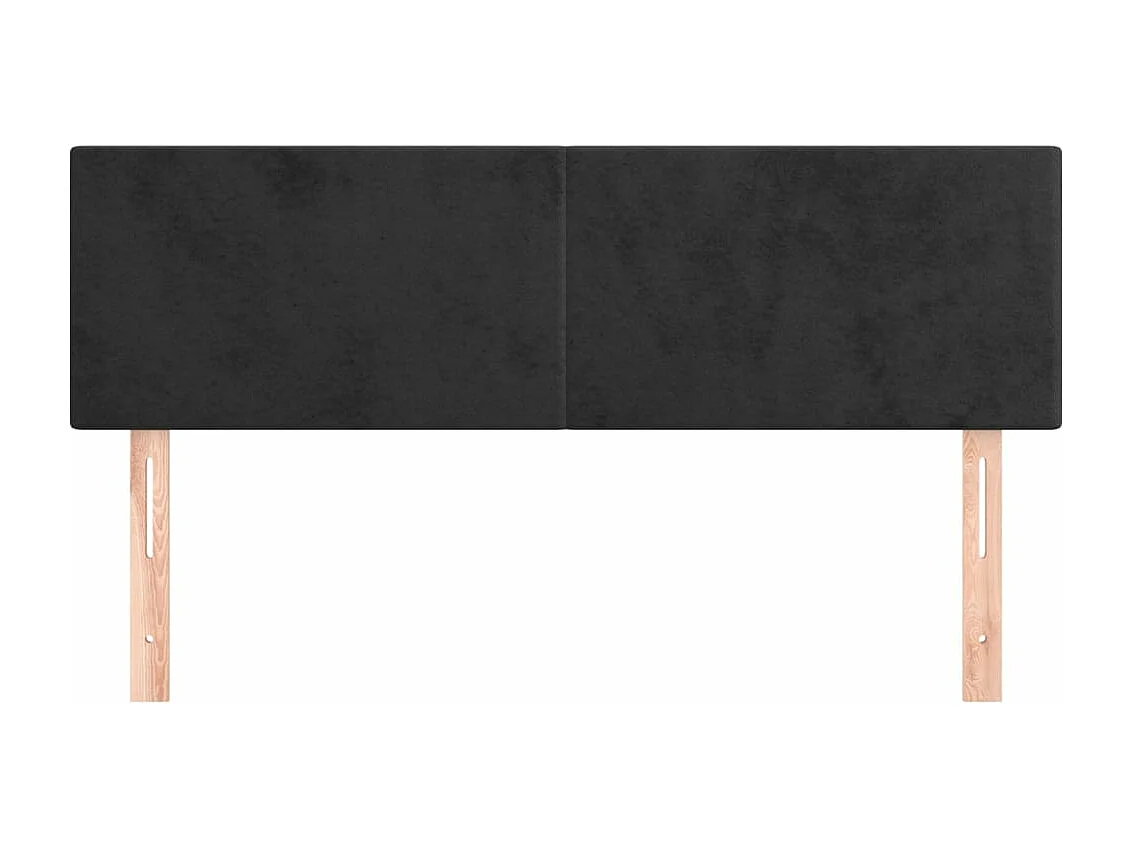 Tête de lit 2 pièces Noir 72x5x78/88 cm Velours