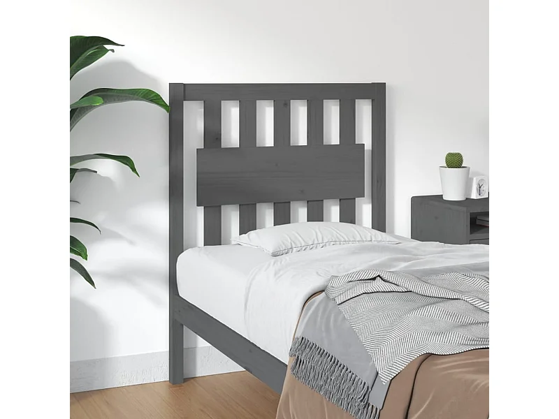 Tête de lit Gris 80,5x4x100 cm Bois massif de pin