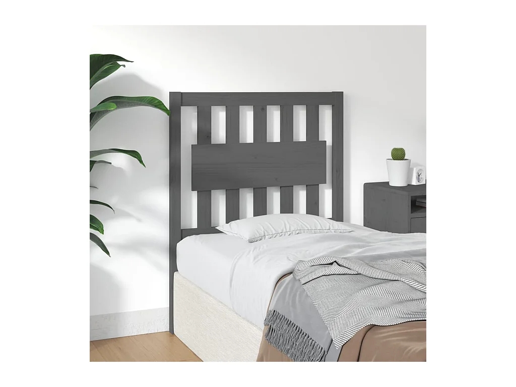 Tête de lit Gris 80,5x4x100 cm Bois massif de pin