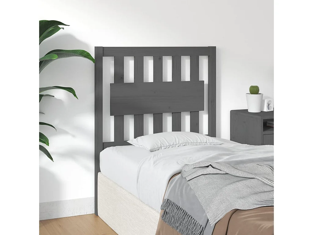 Tête de lit Gris 80,5x4x100 cm Bois massif de pin