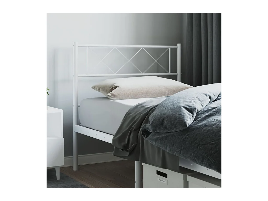 Hoofdbord 100 cm metaal wit