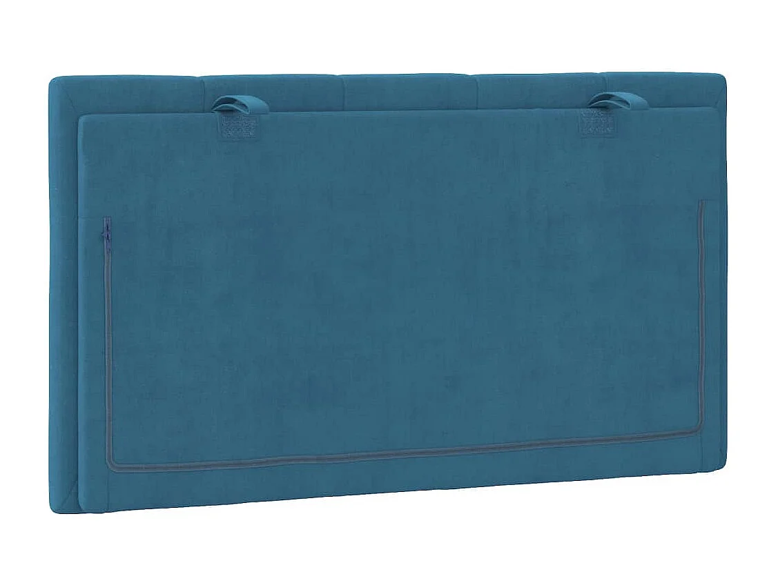 Tête de lit coussin bleu 90 cm velours