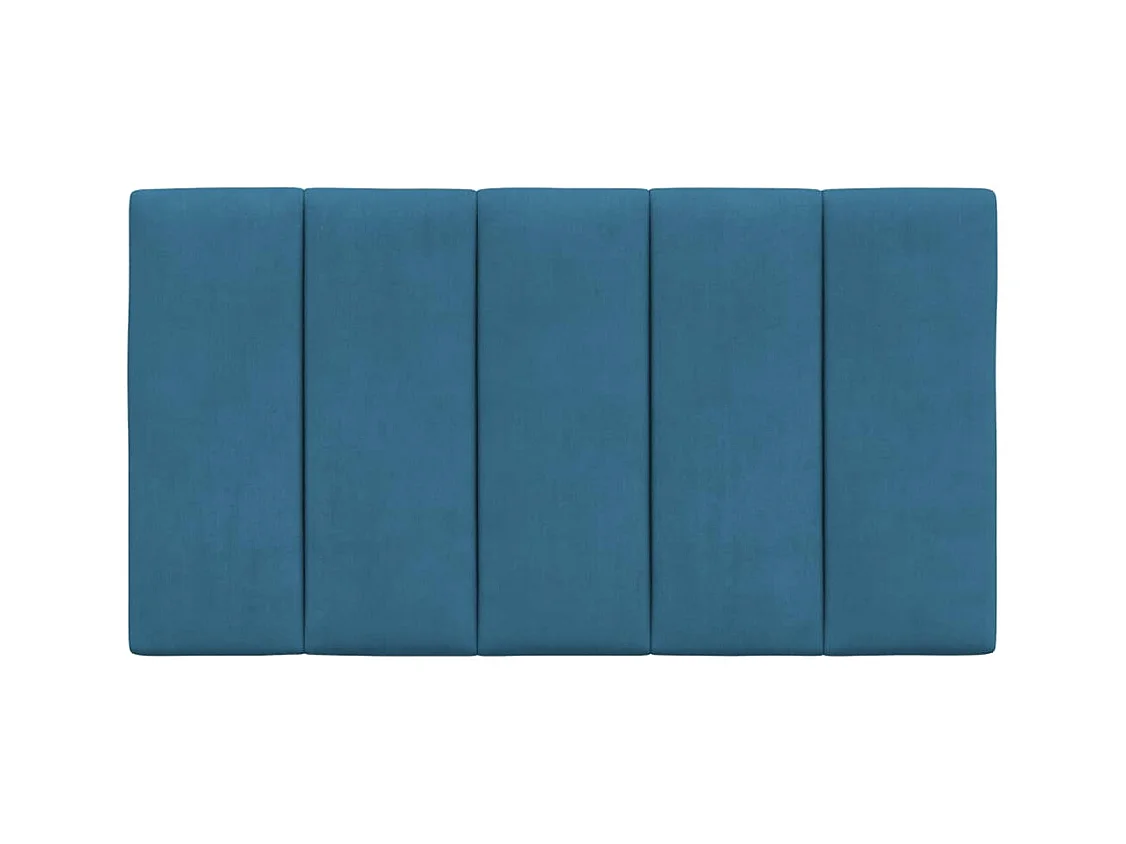 Tête de lit coussin bleu 90 cm velours