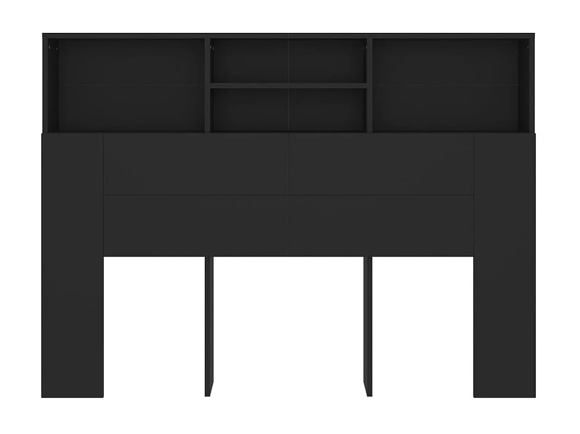 Armoire de tête de lit Noir 140x19x103,5 cm