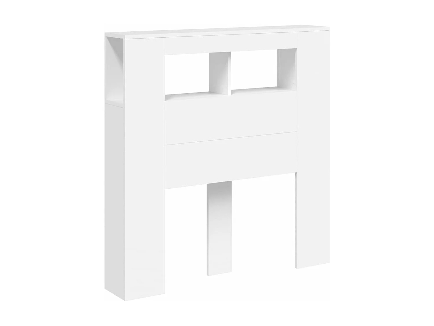 Tête de lit à LED blanc 100x18,5x103,5 cm bois d'ingénierie