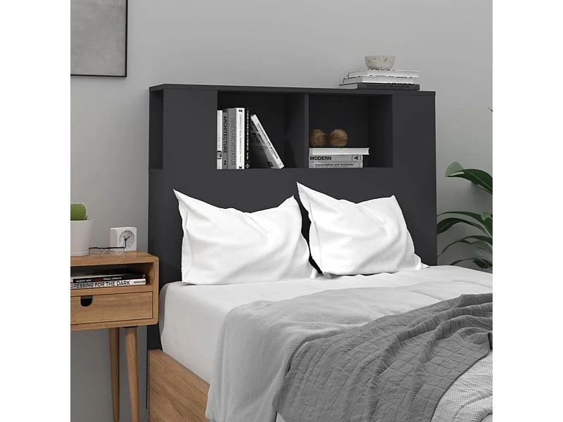 Armoire de tête de lit Noir 100x18,5x104,5 cm