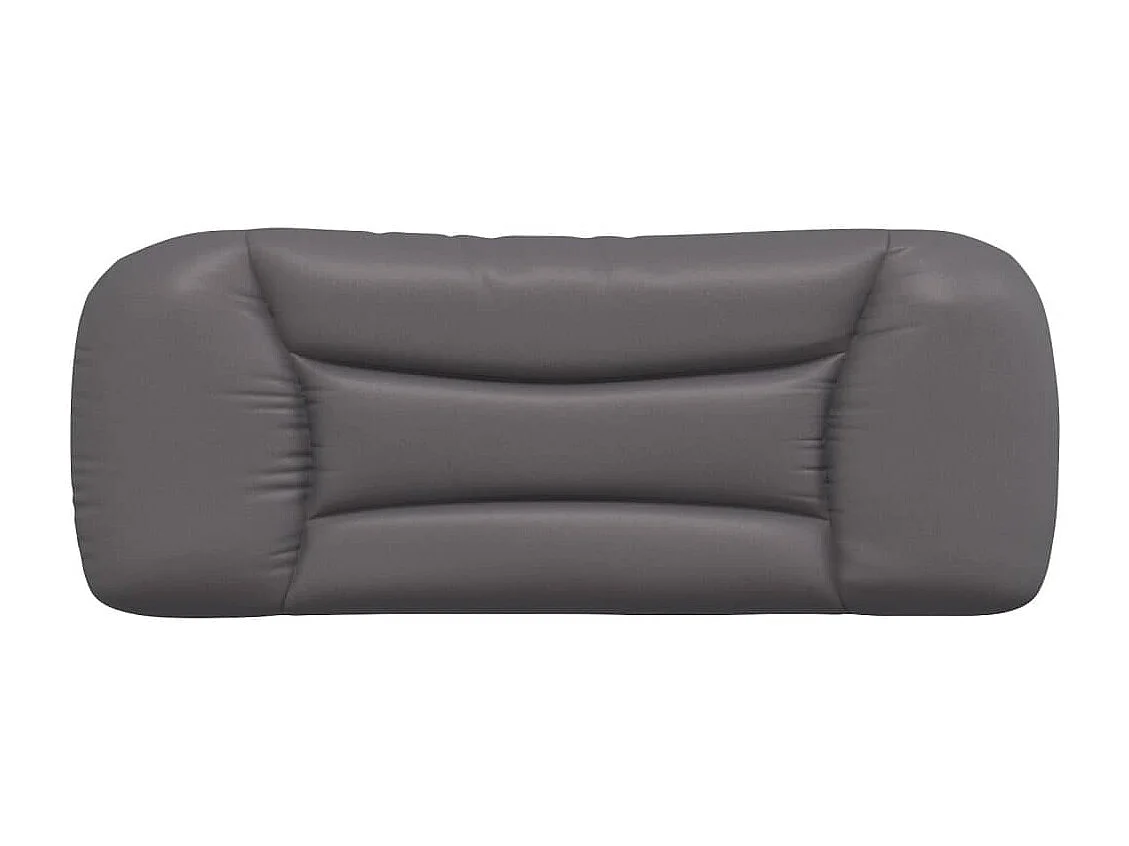 Almofadão de cabeceira 100 cm couro artificial cinzento