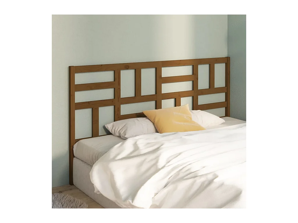 Tête de lit Marron miel 206x4x104 cm Bois massif de pin
