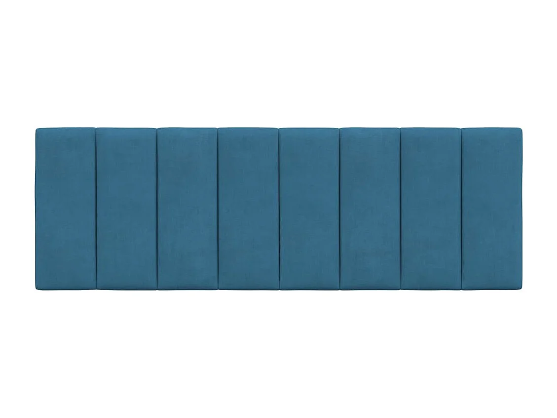 Cabecero de cama acolchado terciopelo azul 120 cm