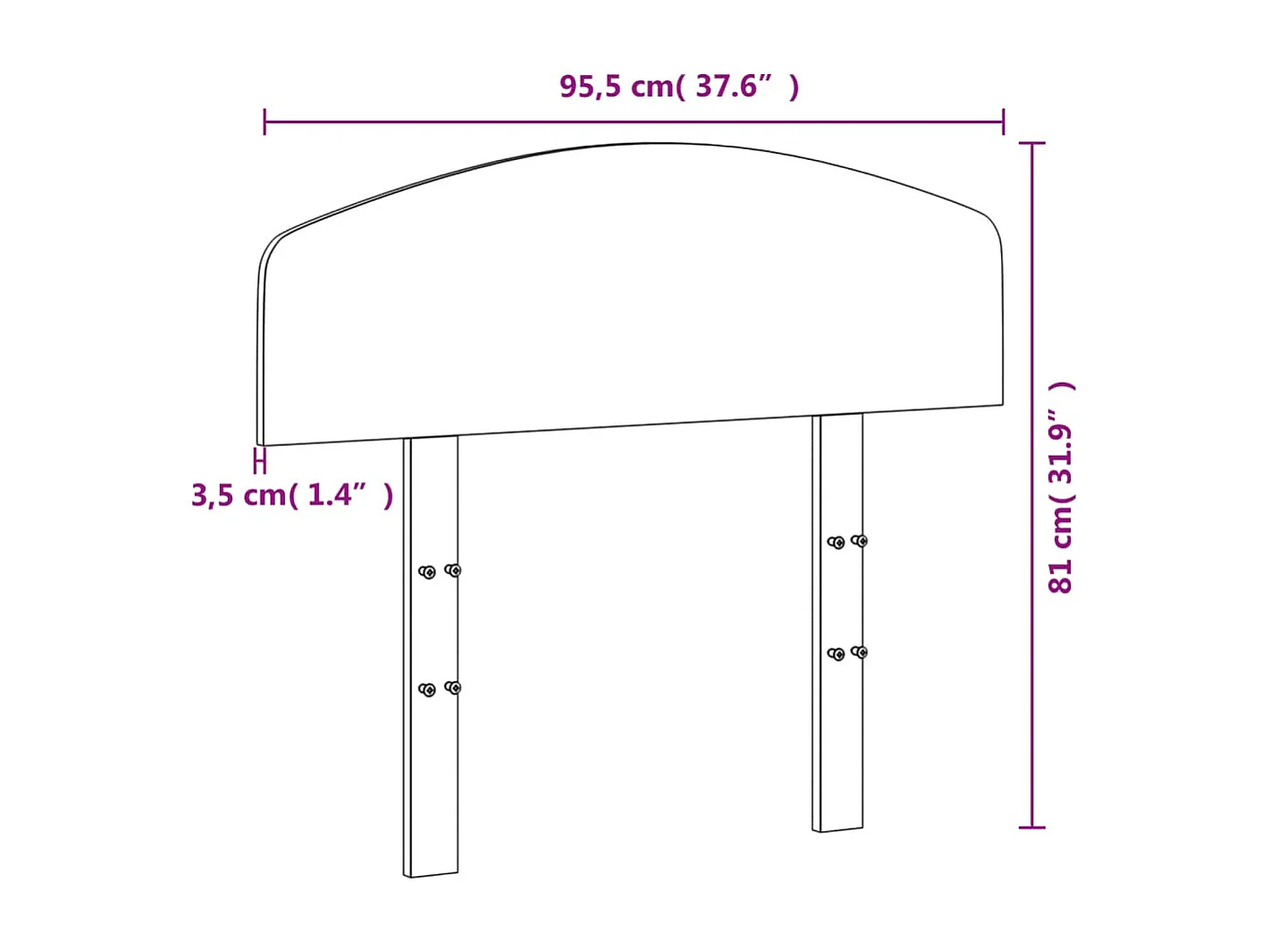 Tête de lit 90 cm bois massif de pin