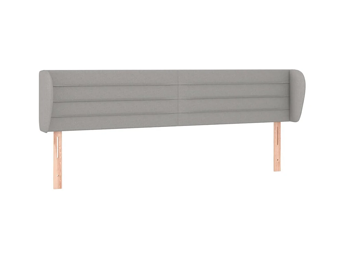 Tête de lit avec oreilles Gris clair 183x23x78/88 cm Tissu