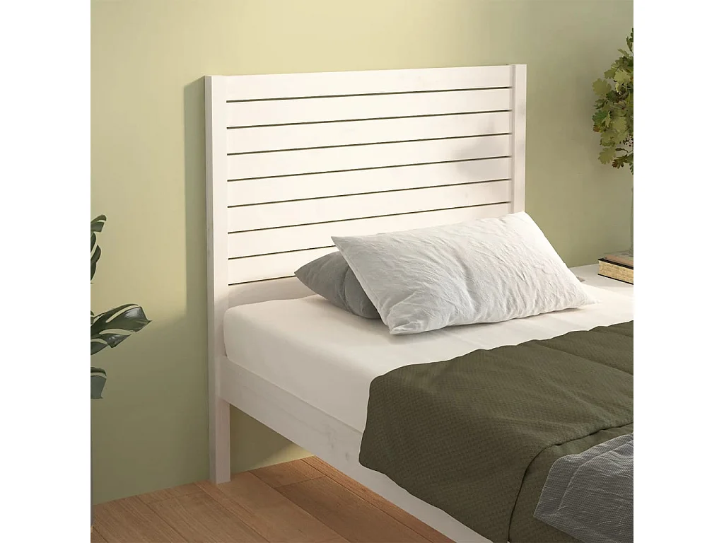 Tête de lit Blanc 96x4x100 cm Bois massif de pin