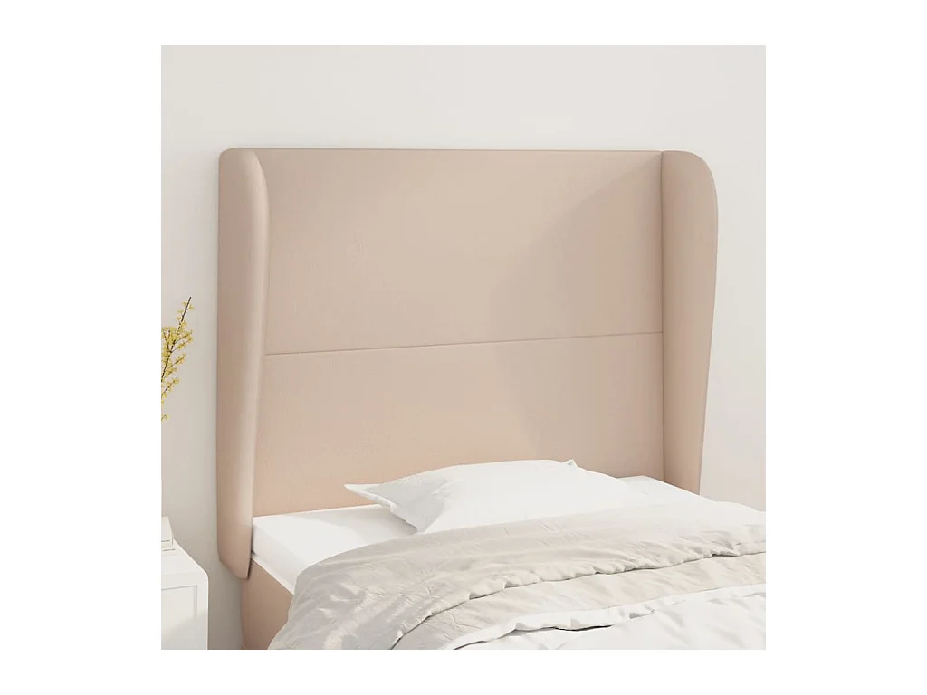 Tête de lit avec oreilles Cappuccino 93x23x118/128cm Similicuir