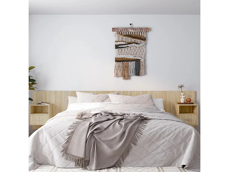 Tête de lit avec armoires Chêne sonoma Bois d'ingénierie