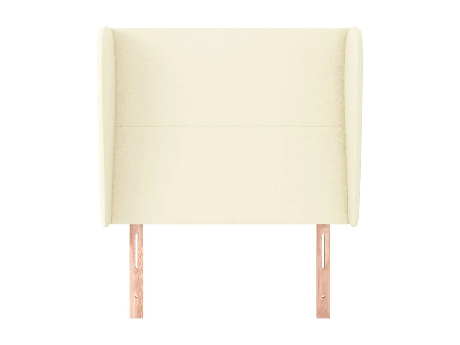 Cabecero con orejas de cuero sintético crema 83x23x118/128 cm