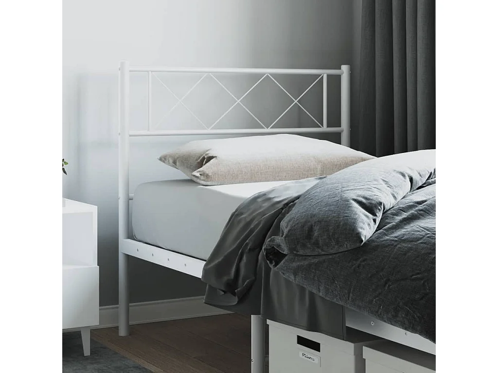 Cabeceira de cama 107 cm metal branco