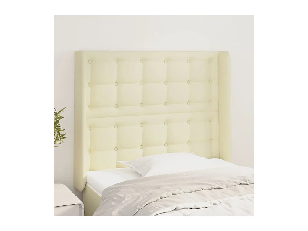 Tête de lit avec oreilles Crème 83x16x118/128 cm Similicuir