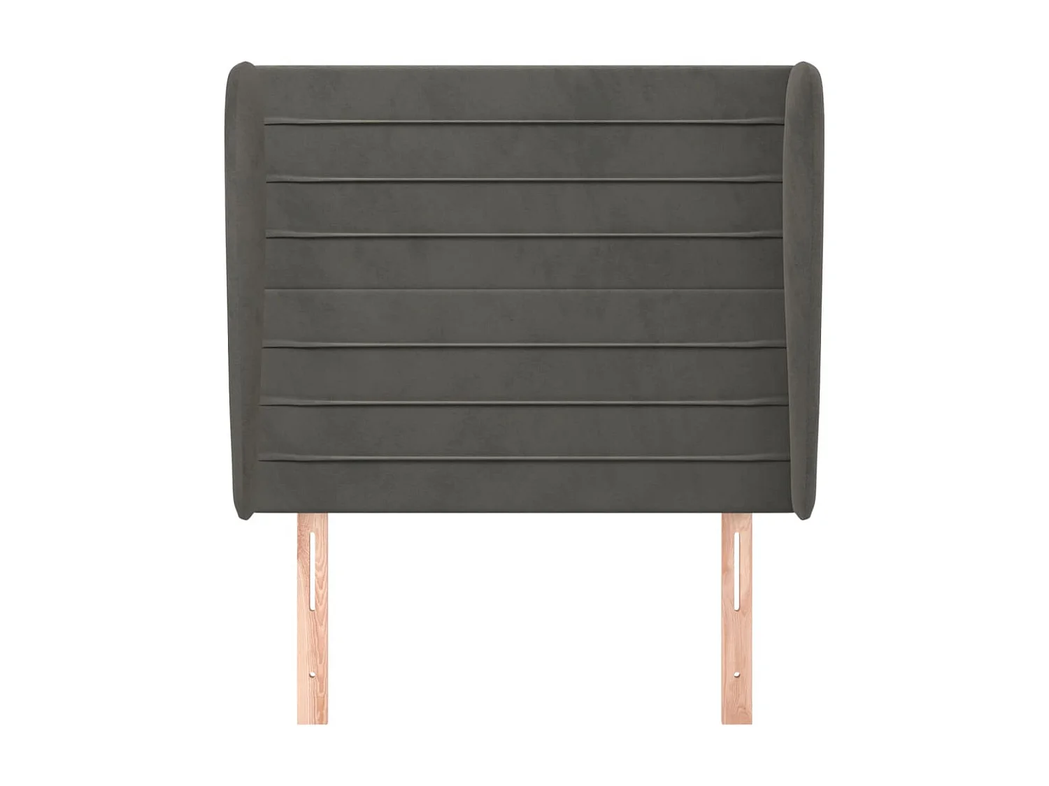 Hoofdbord met randen 103x23x118/128 cm fluweel donkergrijs