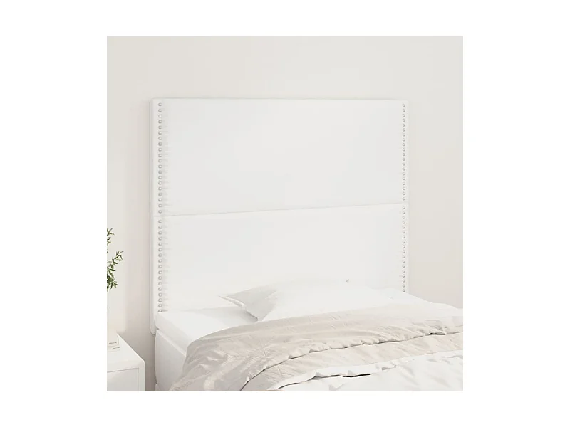 Cabeceira de cama 2 peças couro artificial 100x5x78/88 cm branco