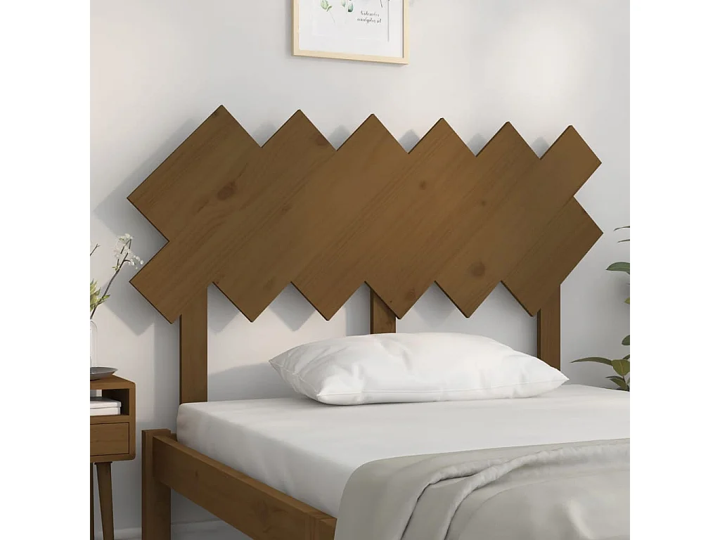 Cabeceira de cama 122,5x3x80,5 cm pinho maciço castanho mel
