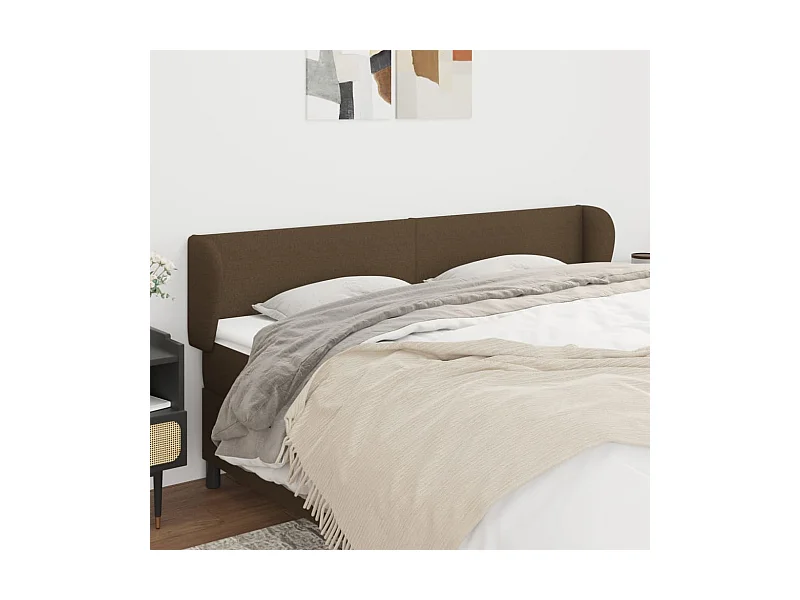 Cabecero de tela gris oscuro 163x23x78/88 cm