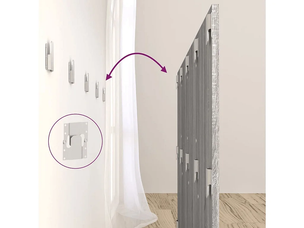 Cabeceira cama + armários madeira processada sonoma cinzento