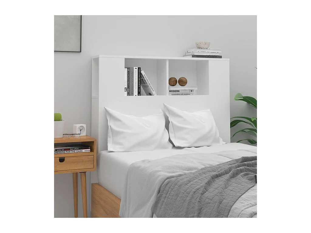 Armoire de tête de lit Blanc 100x18,5x104,5 cm