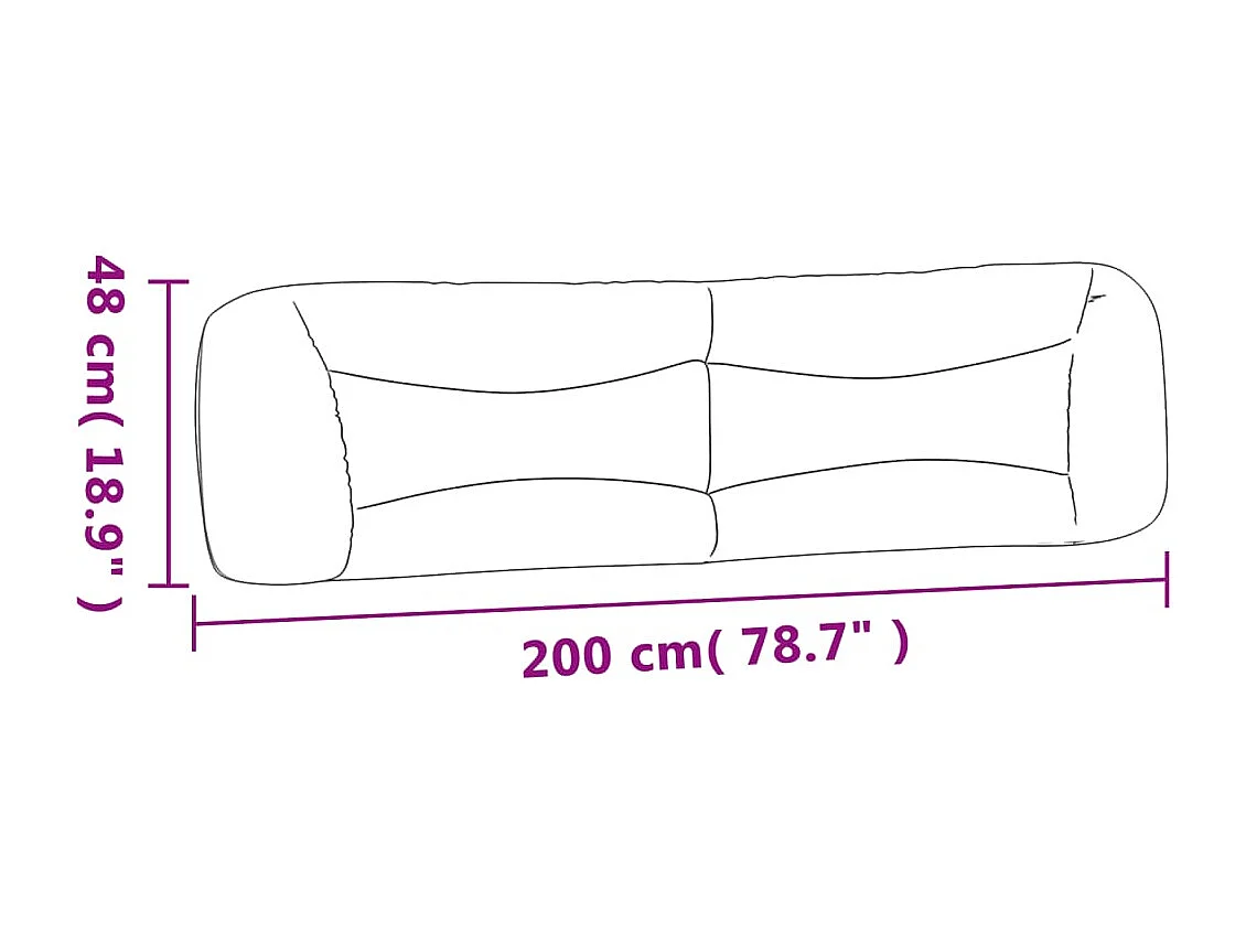 Tête de lit coussin crème 200 cm tissu