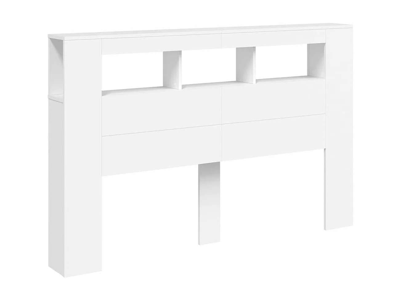 Tête de lit à LED blanc 160x18,5x103,5 cm bois d'ingénierie