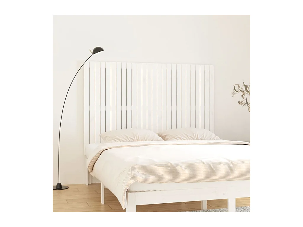 Tête de lit murale Blanc 166x3x110 cm Bois massif de pin