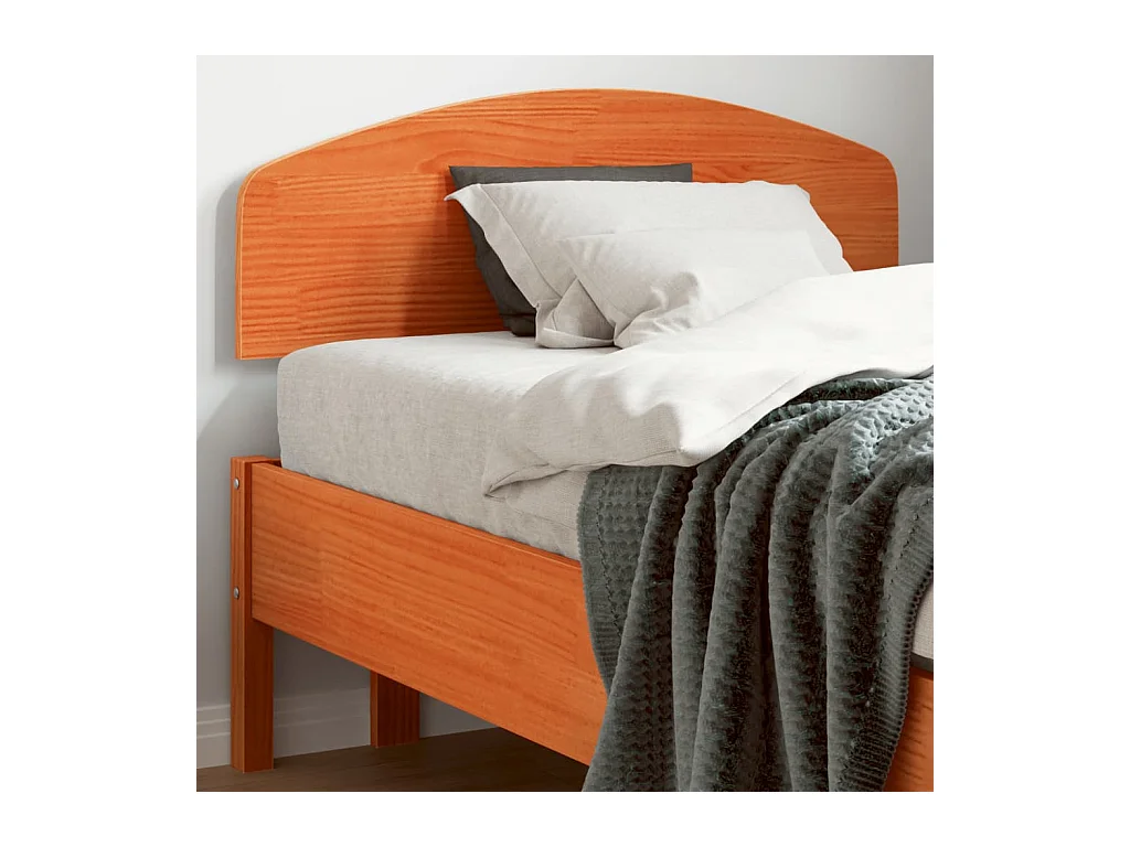 Tête de lit cire marron 75 cm bois massif de pin