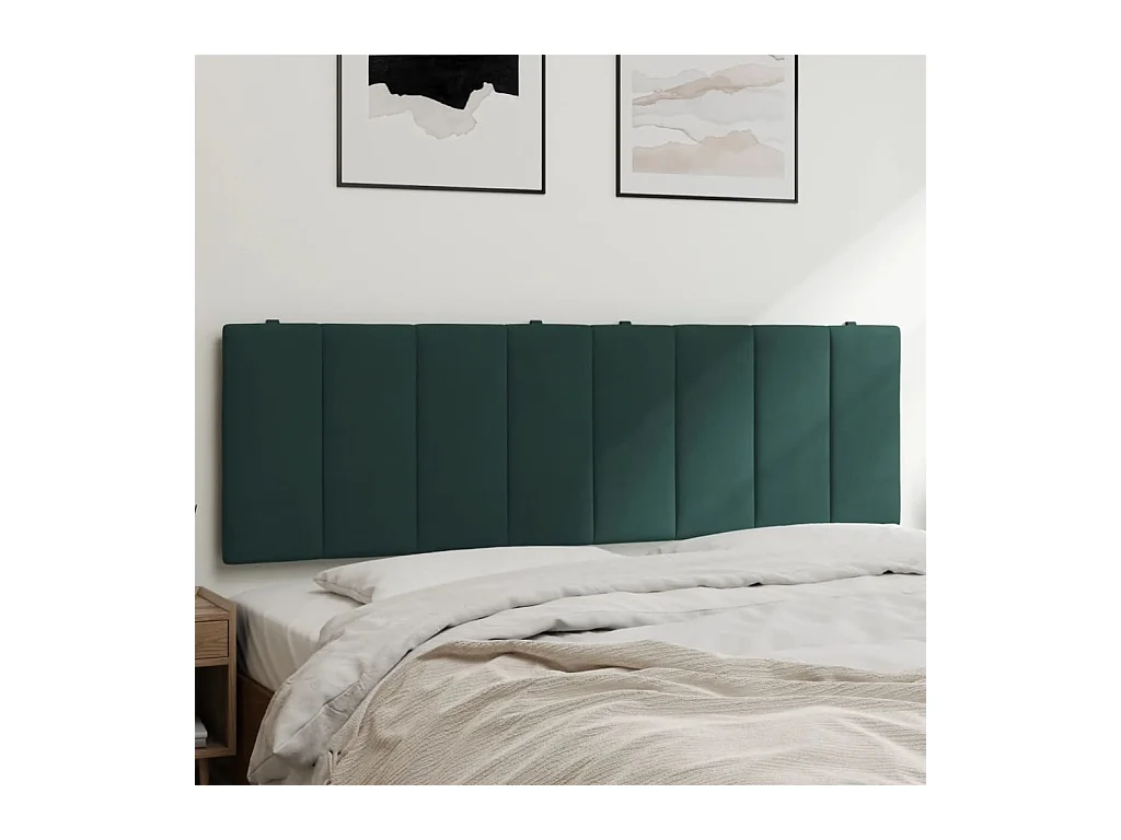 Tête de lit coussin vert foncé 160 cm velours