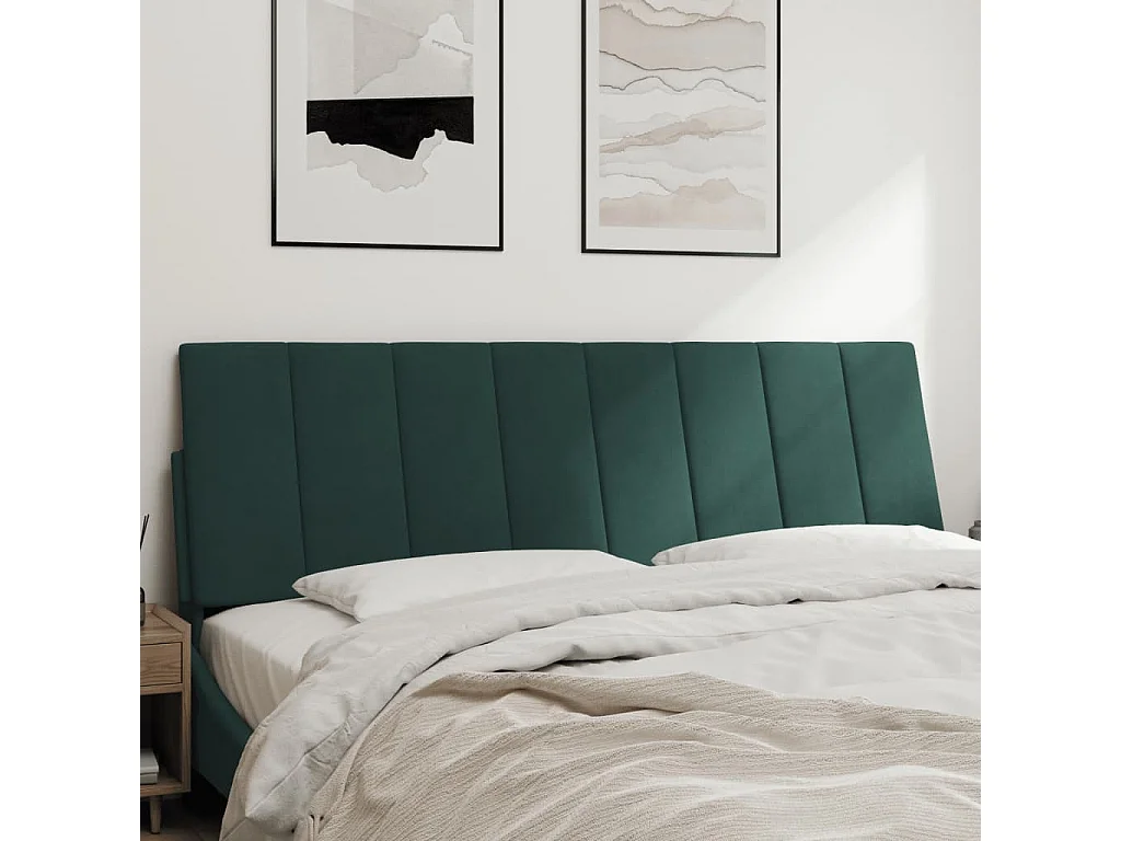 Tête de lit coussin vert foncé 160 cm velours